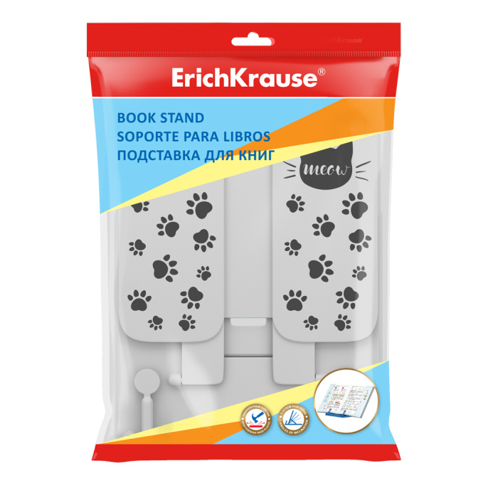 Подставка для книг пластиковая ErichKrause Мяу, белый