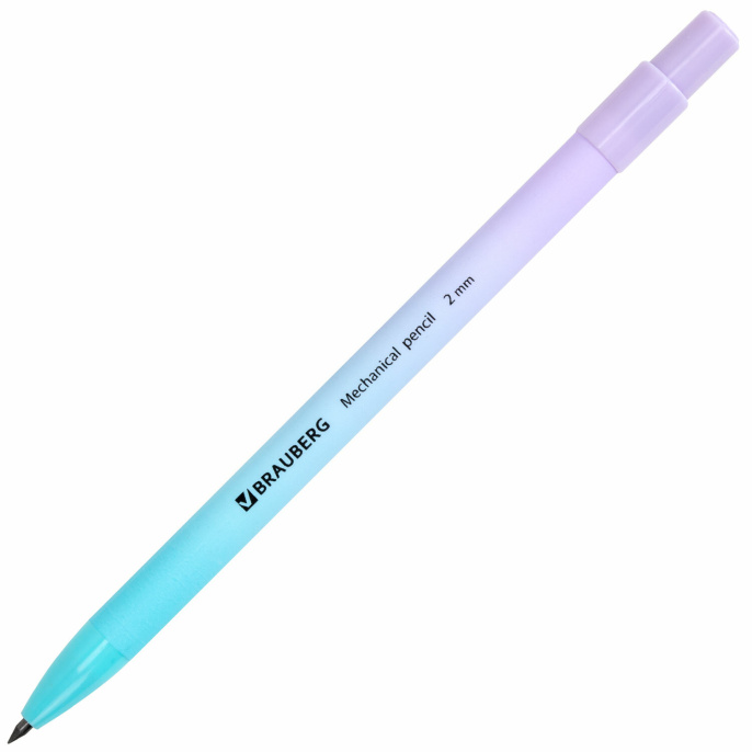Карандаш механический цанговый 2 мм, BRAUBERG "Grade" PASTEL, HB, встроенная точилка, корпус ассорти, 181961