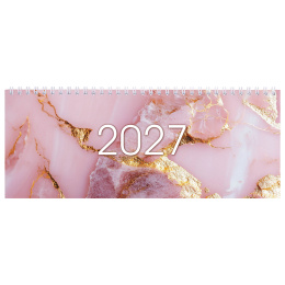 Планинг күні 2027 285х112 мм, STAFF, тарақ, картон мұқабасы, 64 Парақ, "мәрмәр", 118705