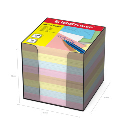 Бумага для заметок ErichKrause, 90x90x90 мм, 4 цвета, в пластиковой подставке