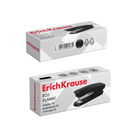 Степлер №10 ErichKrause Эко Классика до 20 листов, черный (в коробке по 1 шт.)