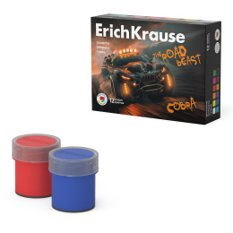Гуашь ErichKrause жол аңы 12 түсті, әрқайсысы 20 мл (қорапта 12 дана)