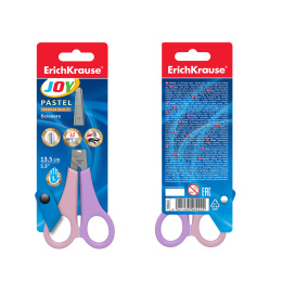 Ножницы для левшей ErichKrause JOY® Пастель, 13.5см, ассорти (в блистере по 1 шт.)