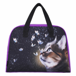 Тұтқалары бар BRAUBERG жаттығу сөмкесі, 35x25x15 см, "Dream cat", 271592