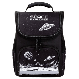 PIFAGOR basic сөмкесі, 1 бөлім, 3 қалта, эргономикалық арқа, "Space invader", 35x28x18 см, 273140