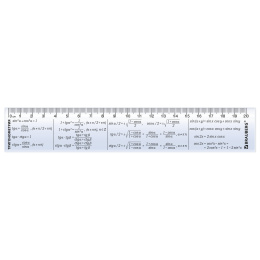 Линейка пластиковая 20 см BRAUBERG, справочная, тригонометрия, 210898