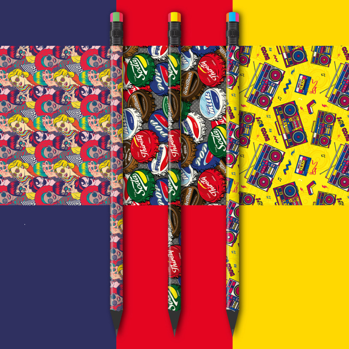 Карандаш чернографитный BRAUBERG "POP-ART", 1 шт., HB, с ластиком, корпус ассорти, 181754