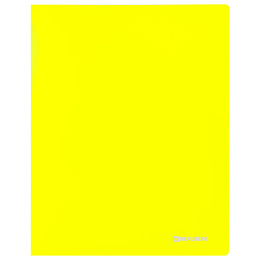 Папка на 2 кольцах BRAUBERG "Neon", 25 мм, внутренний карман, неоновая, желтая, до 170 листов, 0,7 мм, 227457