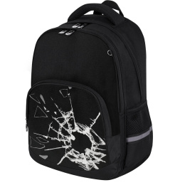 Рюкзак BRAUBERG SOFT, 2 отделения, 3 кармана, "Broken glass", СВЕТЯЩИЙСЯ, 40х31х15 см, 274402