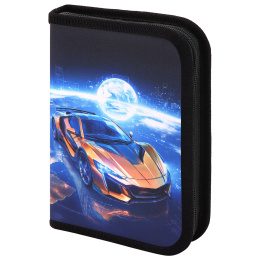 Brauberg қарындаш қорабы, 1 бөлім, полиэстер, 21х14 см, "Galactic car", 274598