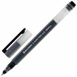 Ручки гелевые BRAUBERG X-WRITER 1800, УВЕЛИЧЕННАЯ ДЛИНА ПИСЬМА 1 800 м, ЧЕРНЫЕ, НАБОР 4 ШТУКИ, стандартный узел 0,5 мм, 144136