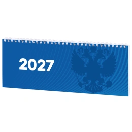 Планинг күні 2027 285х112 мм, STAFF, тарақ, картон мұқабасы, 64 Парақ, "РФ символикасы", 117853