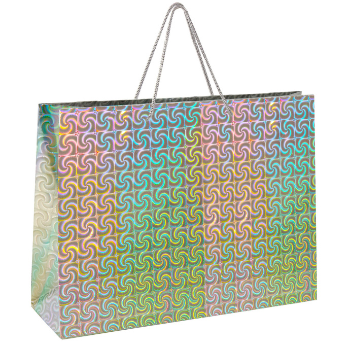 Пакет подарочный 45x13x33 см (XL), НАБОР 3 шт., 3 дизайна, голография, ЗОЛОТАЯ СКАЗКА, 609736