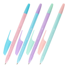 Ручки шариковые BRAUBERG "X-333 PASTEL MIX", НАБОР 8 ШТУК, СИНИЕ, узел 0,7 мм, линия письма 0,35 мм, 144535