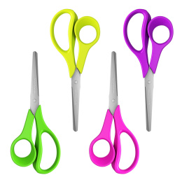 Ножницы ErichKrause JOY® Неон, эргономичные ручки, 14см, ассорти (в тубусе по 24 шт.)