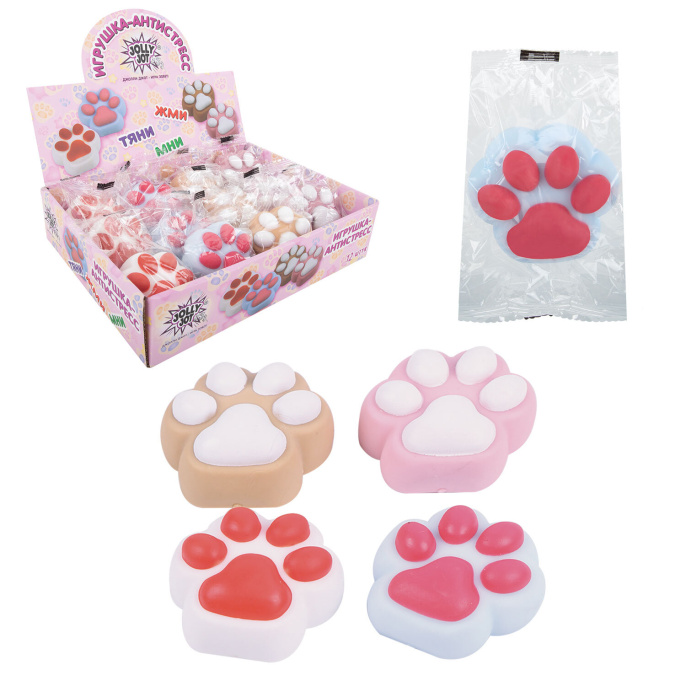 Мысықтың табанына қарсы ойыншық, 6х6 см, әр түрлі 4 түсті, JOLLY JOT (ДЖОЛЛИ ДЖОТ), 665805
