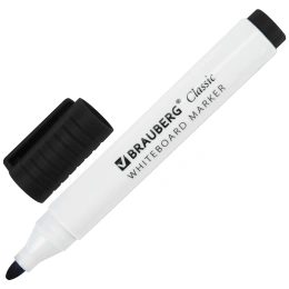 Ақ тақта үшін өшірілетін Маркер қара, BRAUBERG "CLASSIC", 3 мм, клипі бар, 152113