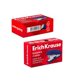 Мини-степлер №24/6 ErichKrause Элегантность Классика до 20 листов, ассорти (в коробке по 1 шт.)
