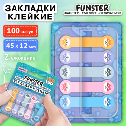 Бетбелгілер жабысқақ Z-Funster (FUNSTER) "иттер", 45х12 мм, 100 дана, (5 түсті x 20 парақ), диспенсерде, 116692