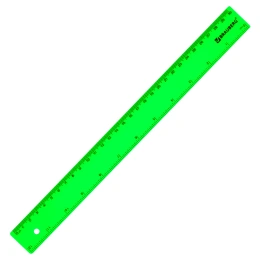 Линейка пластиковая 30 см, BRAUBERG, неоновая, ассорти, 210839