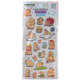 "Капибара" зефир жапсырмалары, 18х9, 5 см, ассорти 6 түрі, FUNSTER (FUNSTER), 666093