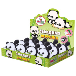 Игрушка пищалка мягкая заводная "Панда", высота 11 см, WOOZOO (ВУЗУ), 666197