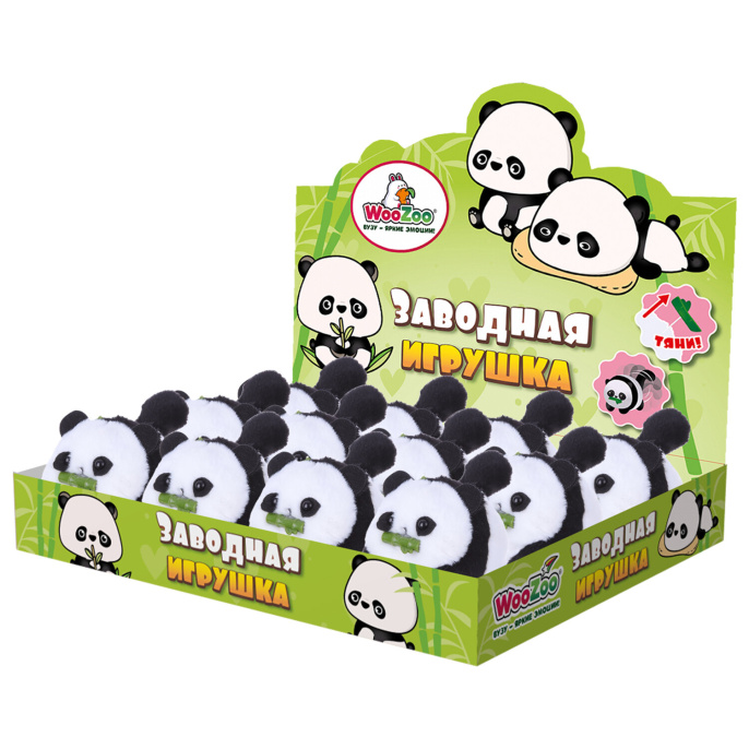 Игрушка пищалка мягкая заводная "Панда", высота 11 см, WOOZOO (ВУЗУ), 666197