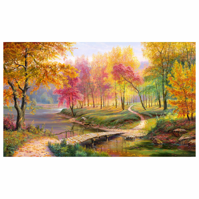 Ринстондармен сурет салу (Гауһар мозаика), 40х50 см, "ескі саябақтағы күз" Қазына аралы, зембілсіз, 663868
