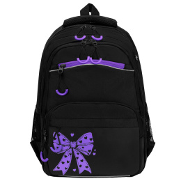 Рюкзак BRAUBERG FORCE, 2 отделения, 5 карманов, "Purple bow", 39х28х17 см, 274409