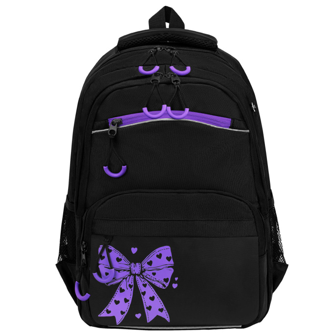 Рюкзак BRAUBERG FORCE, 2 отделения, 5 карманов, "Purple bow", 39х28х17 см, 274409