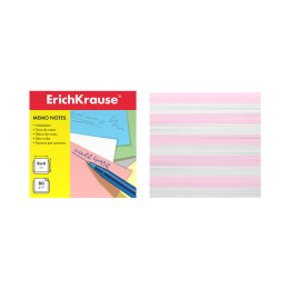 Бумага для заметок ErichKrause, 90x90x90 мм, 2 цвета: белый, розовый