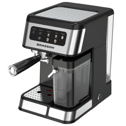 Кофеварка рожковая со встроенным капучинатором BRASSON (БРАССОН) CM-1830, 4 напитка, дисплей, 1,6 л, 1250 Вт, 20 бар, 457885