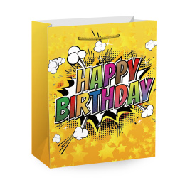 Пакет подарочный (1 штука) 33х13х45 см (XL), "Birthday Collection", ассорти, фольга, ЗОЛОТАЯ СКАЗКА, 700826