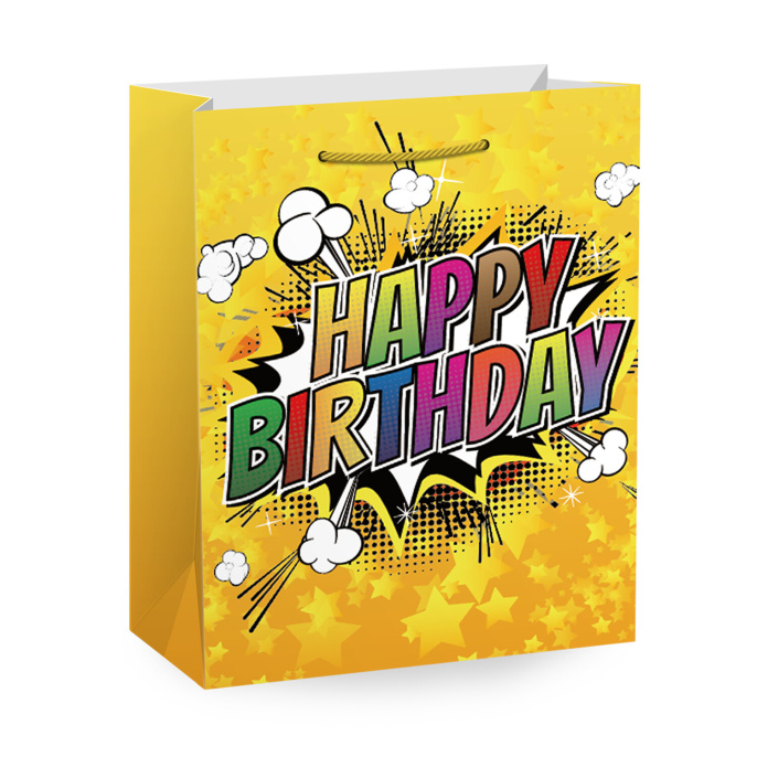 Пакет подарочный (1 штука) 33х13х45 см (XL), "Birthday Collection", ассорти, фольга, ЗОЛОТАЯ СКАЗКА, 700826