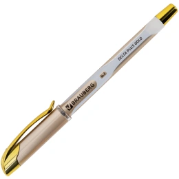 Ручка шариковая масляная с грипом BRAUBERG "Delta Plus Gold", СИНЯЯ, пишущий узел 0,7 мм, линия письма 0,35 мм, 144256