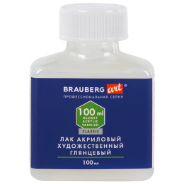 Акрил лак жылтыр көркем, бөтелкеде, 100 мл, BRAUBERG ART CLASSIC, 192350