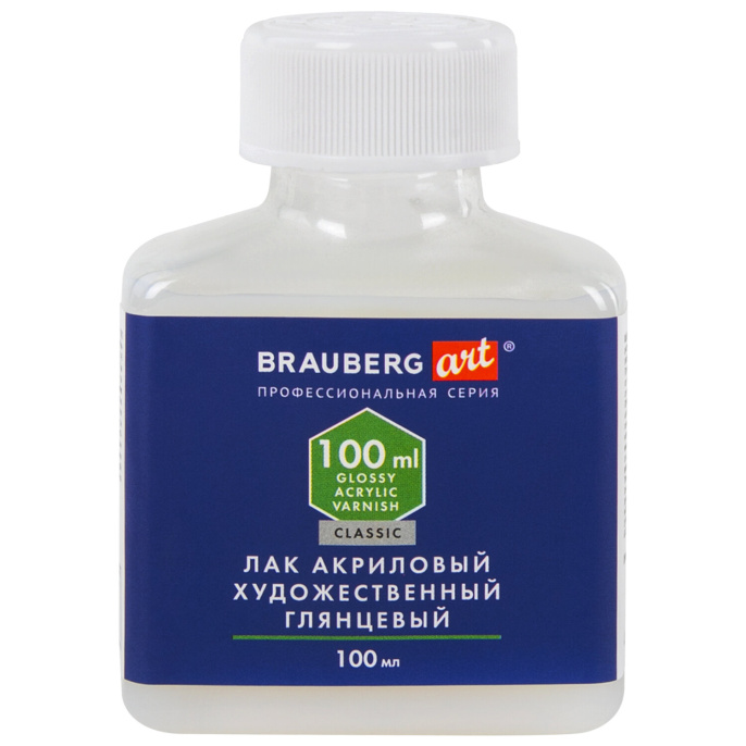 Акрил лак жылтыр көркем, бөтелкеде, 100 мл, BRAUBERG ART CLASSIC, 192350