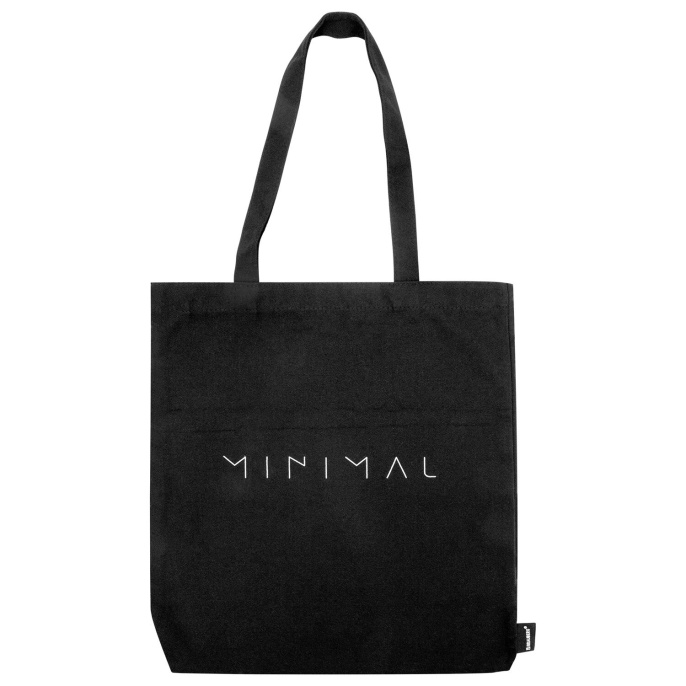 Сумка шоппер BRAUBERG, канвас, 40х35 см, черный, "Minimal", 274649