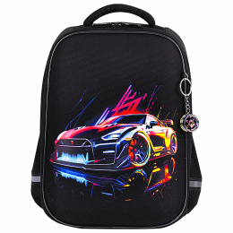 Brauberg light сөмкесі, 1 бөлім, салпыншақпен, "Neon drift", 36x26x13 см, 272027