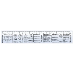 Линейка пластиковая 20 см BRAUBERG, справочная, русский язык, 210899