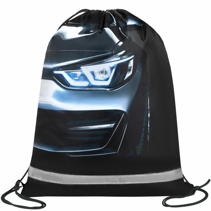 BRAUBERG kids аяқ киім сөмкесі, шағылысатын жолақ, 46x36 см, "Dark car", 273439