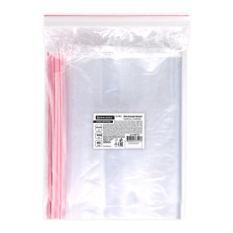 Пакеты ZIP LOCK "зиплок" ОЧЕНЬ ПРОЧНЫЕ, комплект 100 шт., 200х250 мм, ПВД 80 мкм, BRAUBERG EXTRA, 608178
