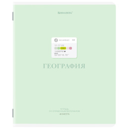 Тетрадь предметная CREATIVE 48 л., обложка картон, ГЕОГРАФИЯ, клетка, подсказ, BRAUBERG, 405113