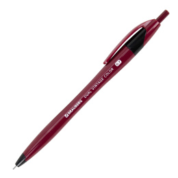Ручка шариковая масляная автоматическая BRAUBERG "DUAL VINTAGE COLOR", СИНЯЯ, пишущий узел 0,7 мм, линия письма 0,35 мм, 144328