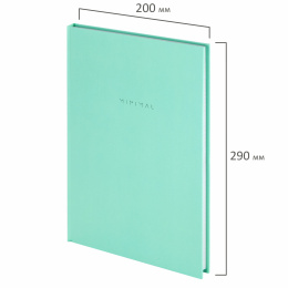 Блокнот БОЛЬШОЙ ФОРМАТ 200х290 мм, А4, 80 л., твердый, клетка, BRAUBERG "Minimal", мятный, 116435