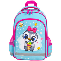ПИФАГОР мектебінің рюкзактары, 1 бөлім, 3 қалта, "Smart penguin", 38х28х14 см, 271403