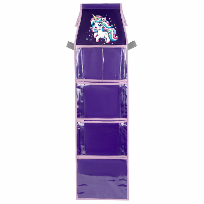 Brauberg KIDS балабақшасына арналған шкафқа ұйымдастырушы қалта, Velcro бекіту, стикерлер-кеңестер, 24х88 см, "Unipony", 273284
