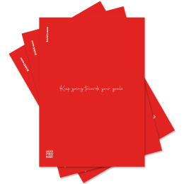Тетрадь общая ученическая с пласт. обл. на скобе ErichKrause CoverProBook® Слова, текстура песок, красный, А4, 48 л., клетка_МИКС