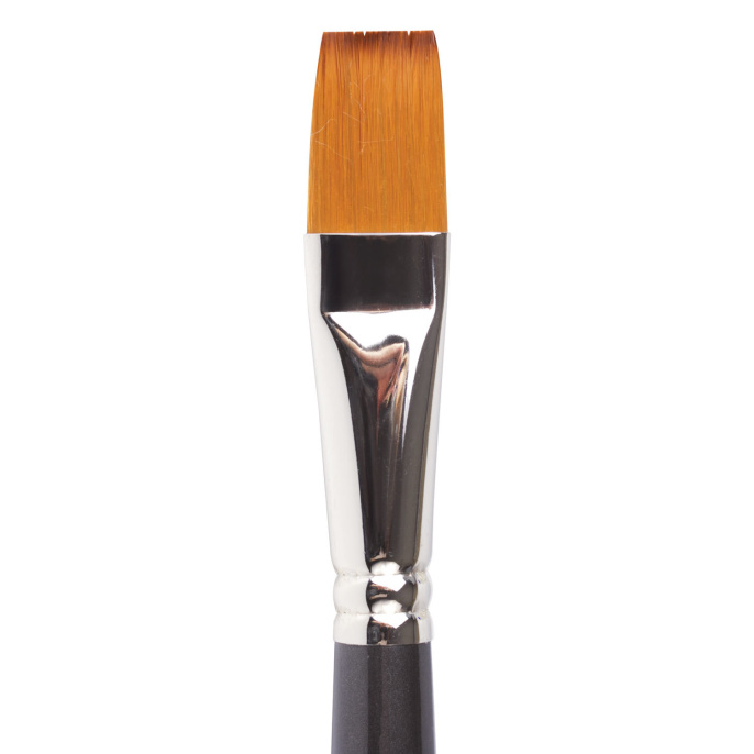 Кисть художественная профессиональная BRAUBERG ART CLASSIC, синтетика мягкая под колонок, плоская, № 18, короткая ручка, 200704
