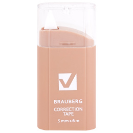 Корректирующая лента BRAUBERG COMPACT PASTEL, 5 мм х 6 м, КОМПЛЕКТ 6 штук, пенал с zip-lock, 272496